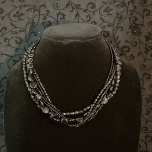 Elegant Black Beaded Necklace